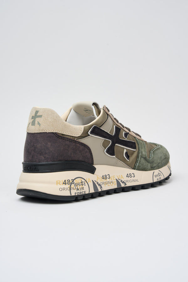 Premiata Sneakers Mick Leder/Nylon/Wildleder Grün/Beige - 5