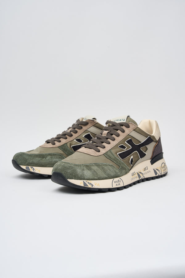 Premiata Sneakers Mick Leder/Nylon/Wildleder Grün/Beige - 6