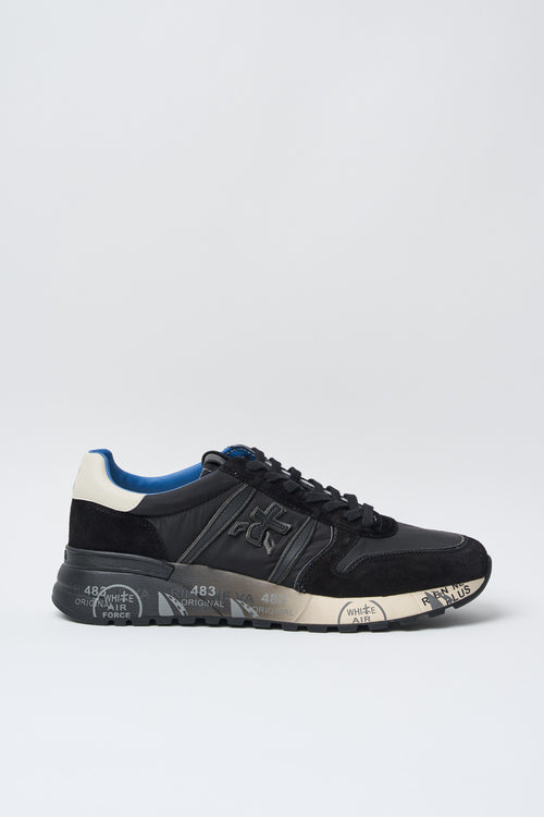 Premiata Sneakers Lander Wildleder/Nylon/Leder Schwarz