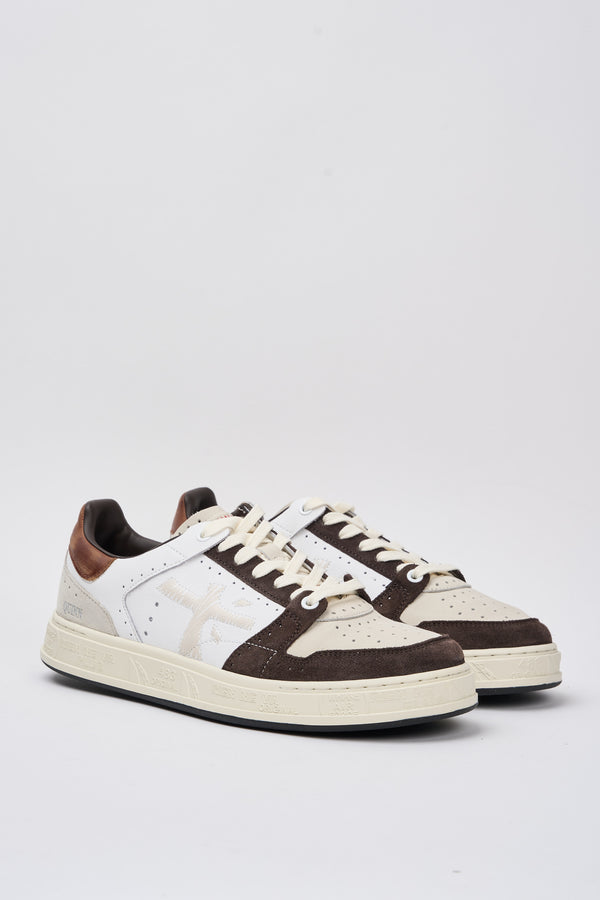 Premiata Quinn Leather/Fabric White Sneakers - 2