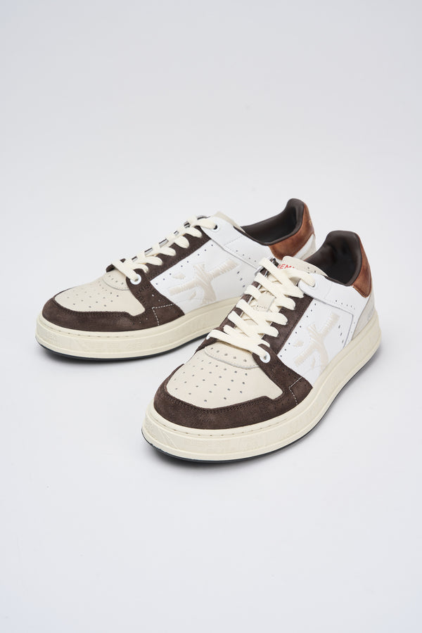 Premiata Quinn Leather/Fabric White Sneakers - 7