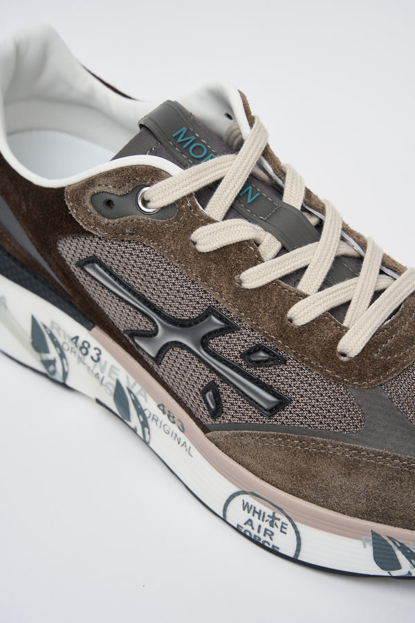 Premiata Moerun Nylon/Suede Sneakers Brown - 4