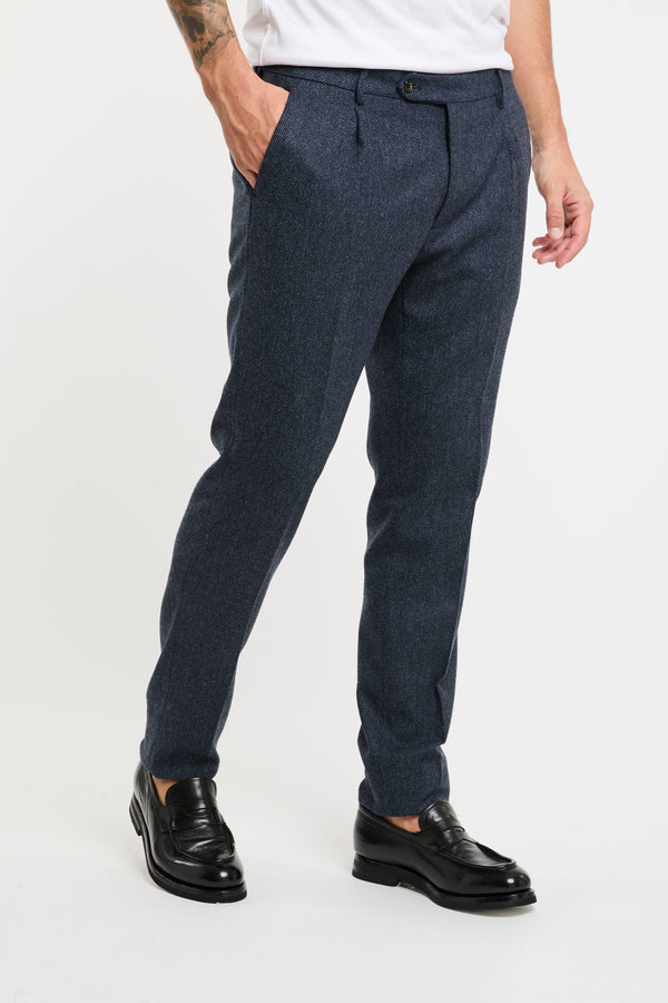 Morello1P Trousers Blue Fabric Berwich - 3