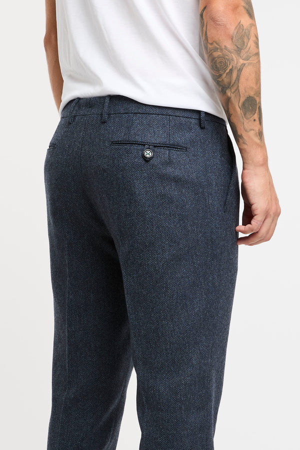 Morello1P Trousers Blue Fabric Berwich - 5