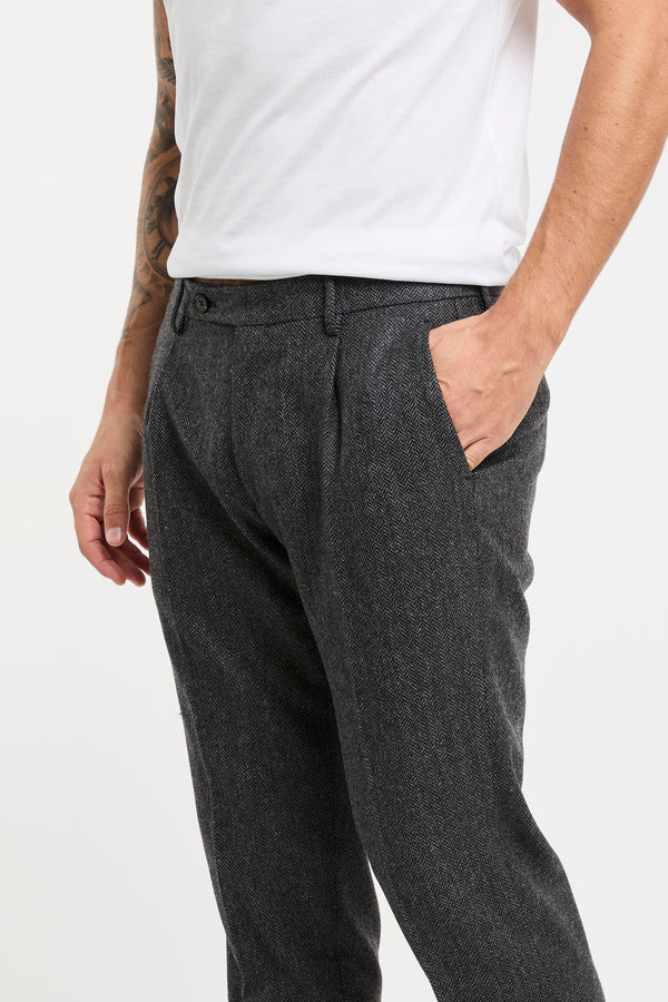 Morello1P Grey Fabric Trousers by Berwich - 3