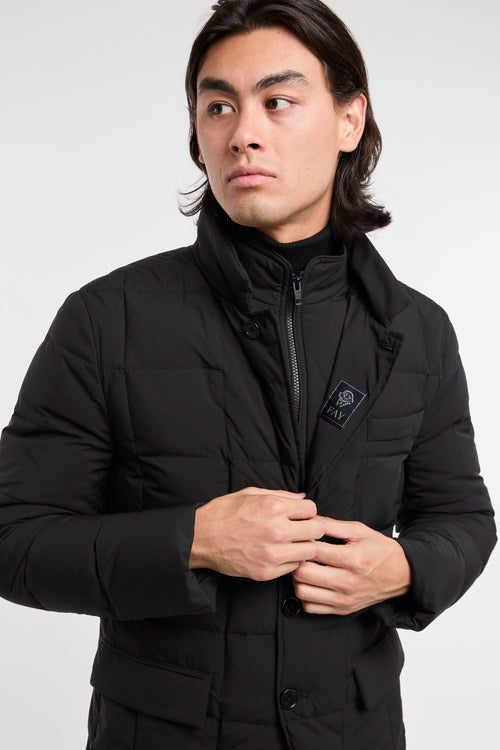 Fay Quilted Polyester Black Jacket