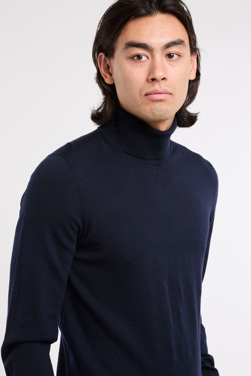 Fay Blue Wool Turtleneck Sweater-2