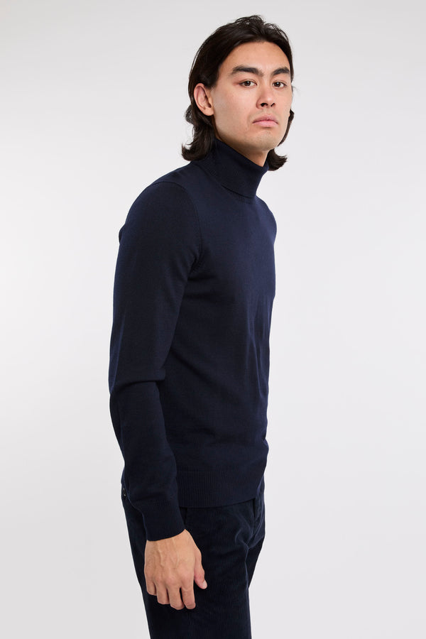 Fay Rollkragenpullover aus blauer Wolle - 4