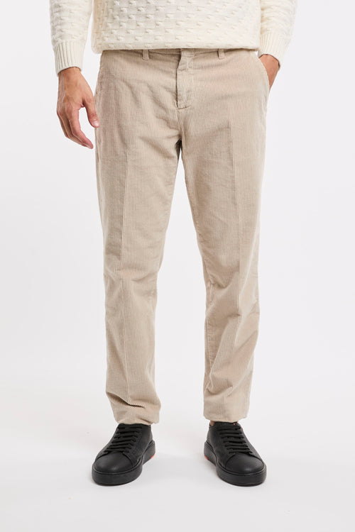 Fay Beige Cotton Velvet Trousers