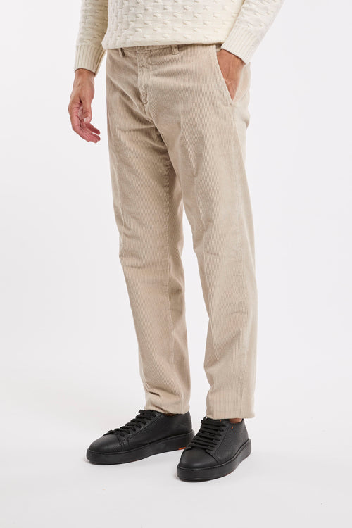 Fay Beige Cotton Velvet Trousers-2