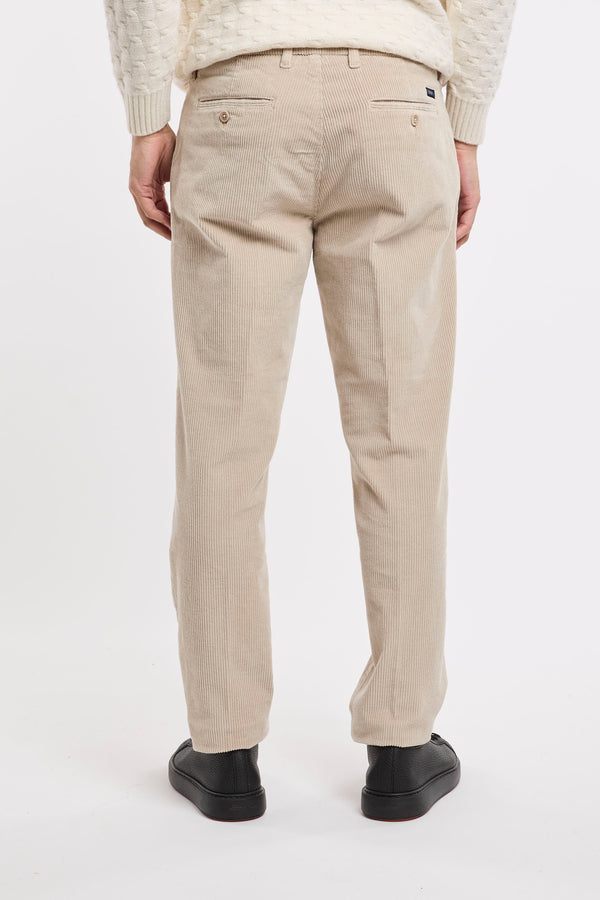 Fay Beige Cotton Velvet Trousers - 5