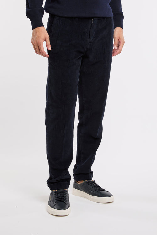 Fay Men's Blue Cotton Velvet Trousers-2