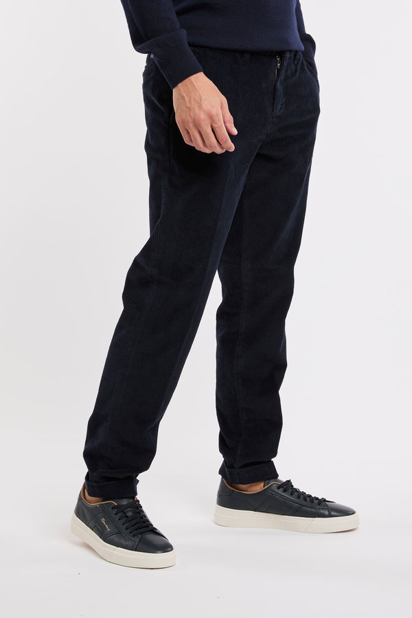 Fay Men's Blue Cotton Velvet Trousers - 6