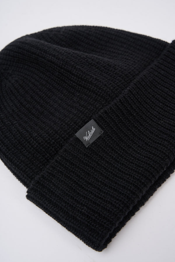 Woolrich Virgin Wool Merino Blend Black Beanie - 2