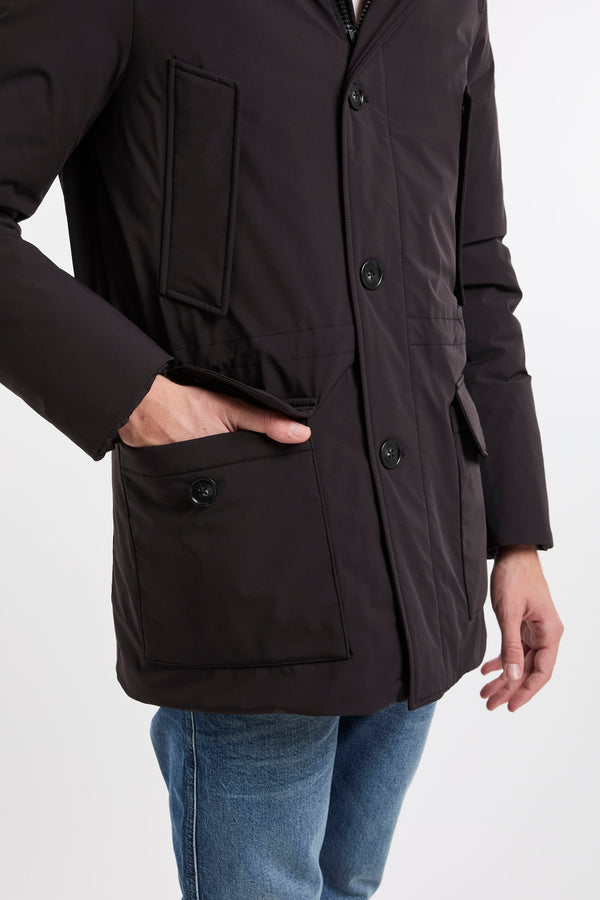 Black Stretch Nylon Arctic Parka Jacket Woolrich - 6