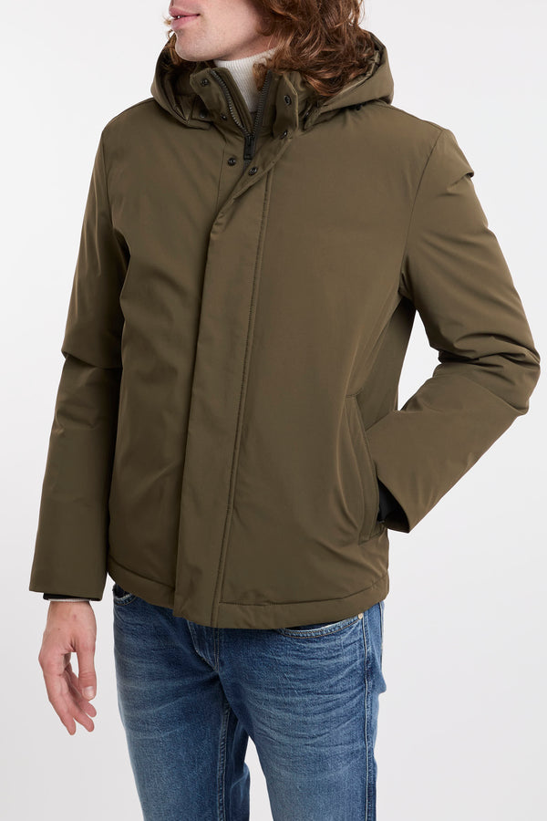 Green Padded Stretch Nylon Jacket Woolrich - 1