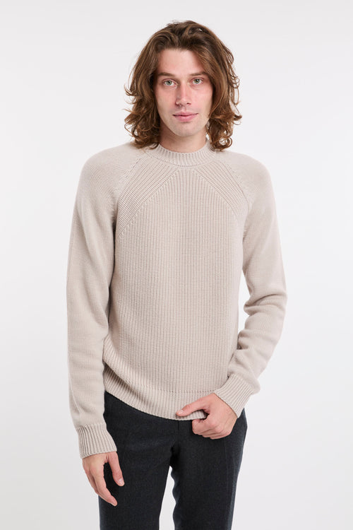 Beige Drumohr-Pullover