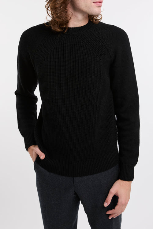 Drumohr Black Fabric Sweater Drumohr