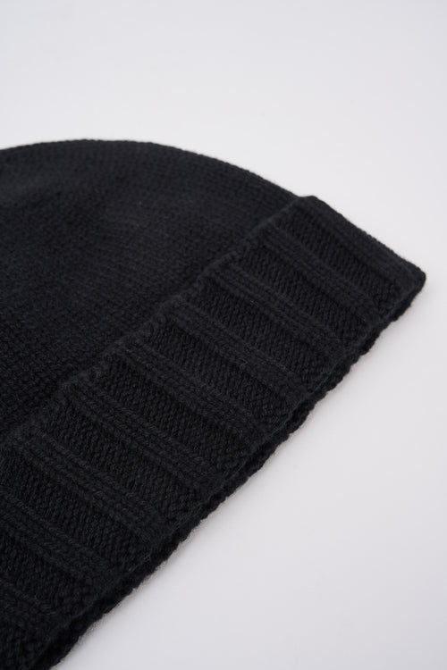 Drumohr Black Cashmere Beanie-2