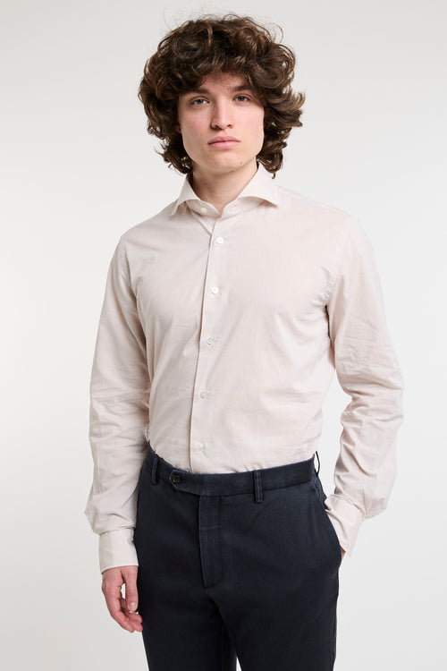 Camicia in cotone tinta unita-2