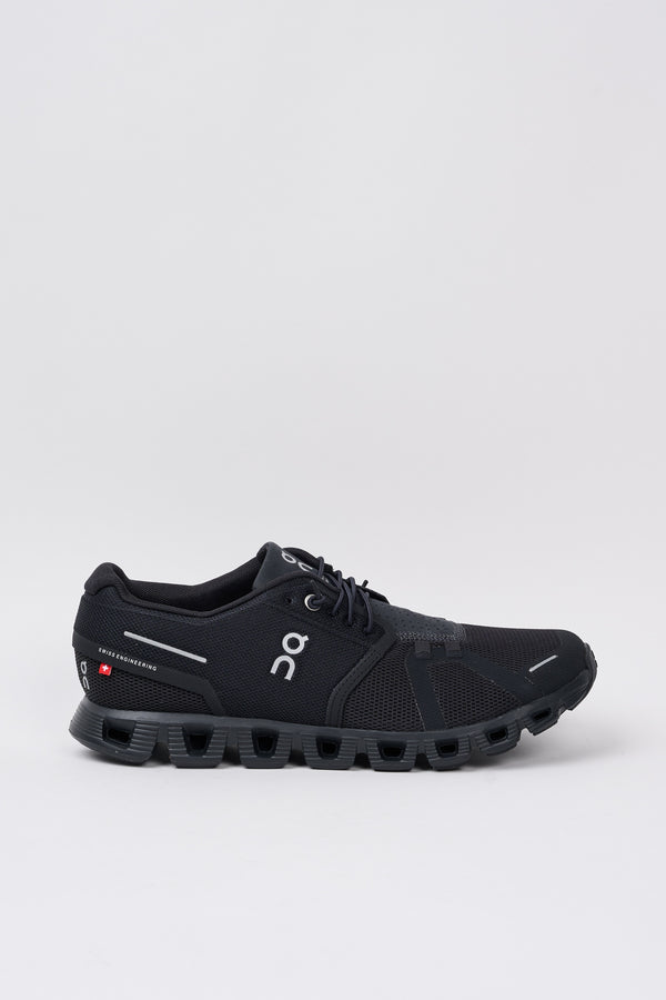 Black Fabric Cloud 5 Sneakers On - 1