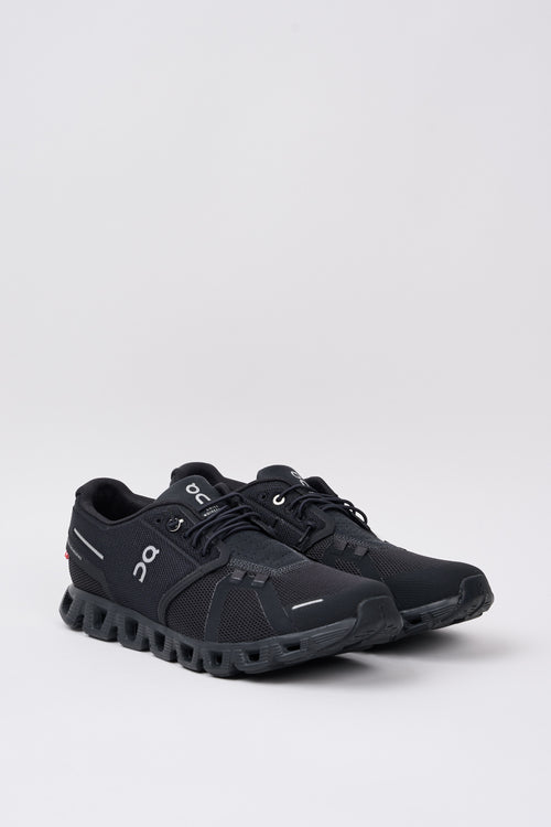 Black Fabric Cloud 5 Sneakers On-2