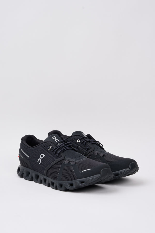 Black Fabric Cloud 5 Sneakers On - 2