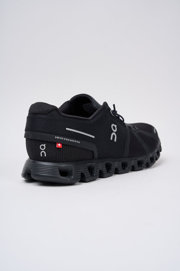 Black Fabric Cloud 5 Sneakers On - 5