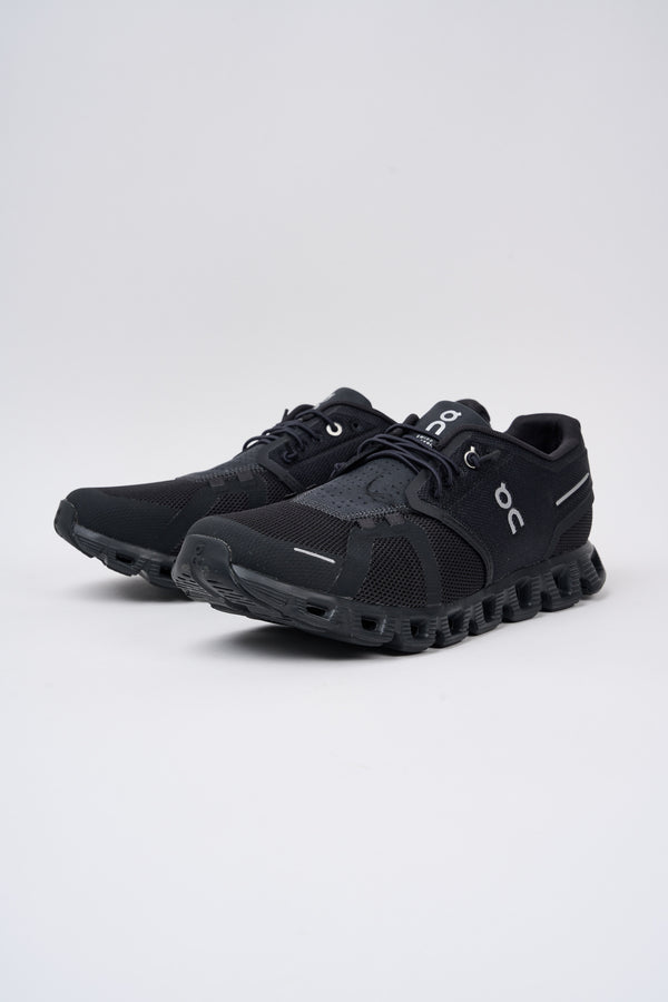 Black Fabric Cloud 5 Sneakers On - 7