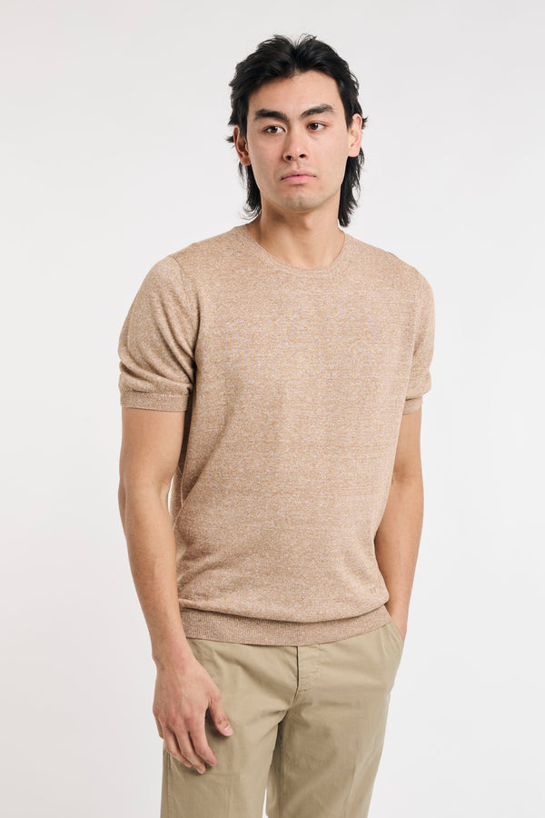 T-shirt in lino e cotone - 1