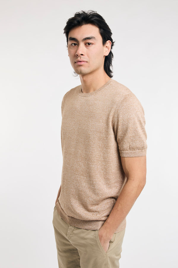 T-shirt in lino e cotone - 5