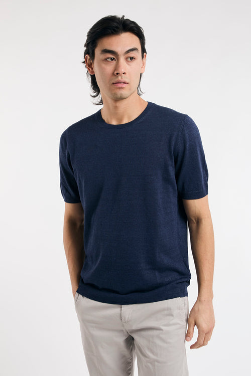 T-shirt in lino e cotone-2