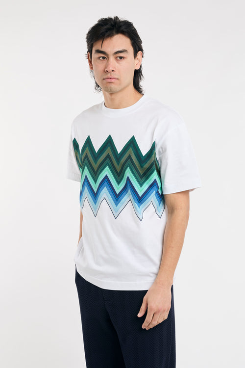 T-shirt in cotone con stampa macro zig zag