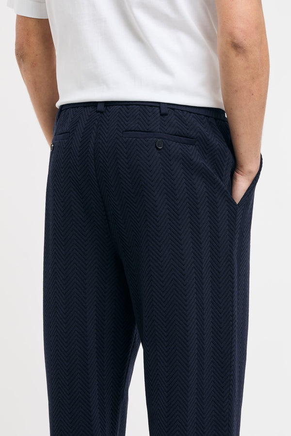 Pantalone classico in cotone e viscosa zig zag - 7