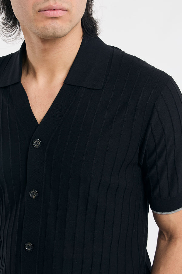 Camicia in maglia con trama a coste - 5