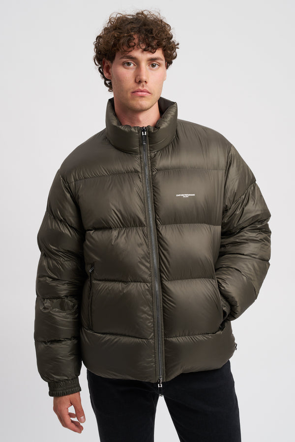 Reversible down jacket in wool blend twill - 2