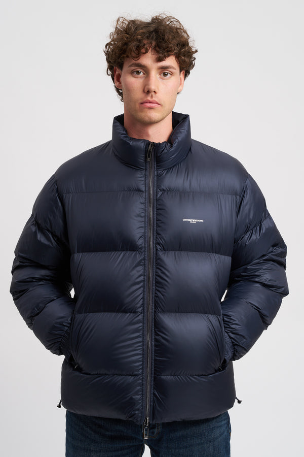Reversible down jacket in wool blend twill - 2