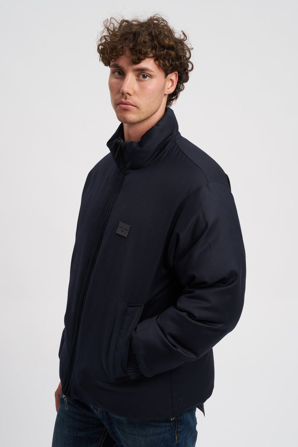 Piumino reversibile in twill misto lana - 3