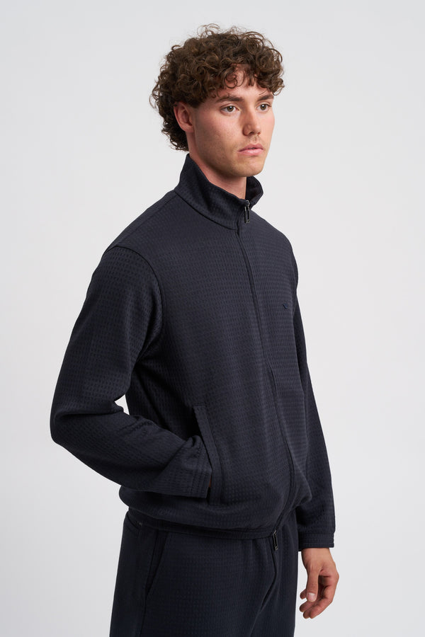 Felpa full zip in jersey jacquard misto lyocell ASV - 1