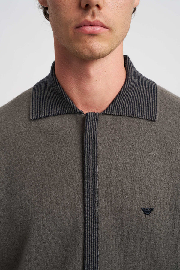 Maglia in lana con logo ricamato sul petto - 1