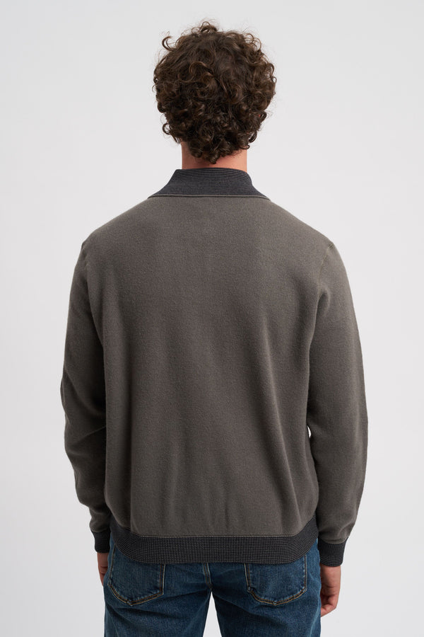 Maglia in lana con logo ricamato sul petto - 4