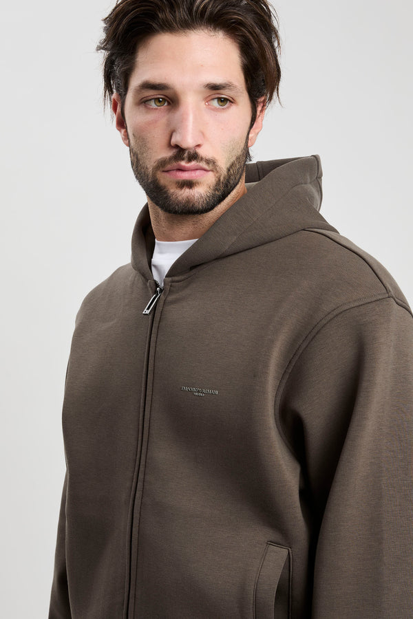 Felpa con zip e cappuccio in jersey accoppiato misto lyocell ASV - 3