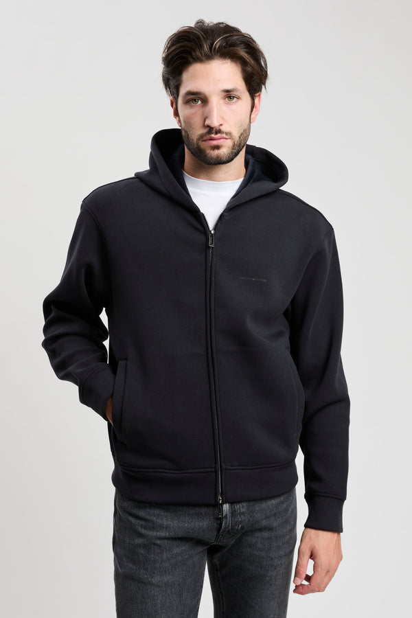 Felpa con zip e cappuccio in jersey accoppiato misto lyocell ASV - 1