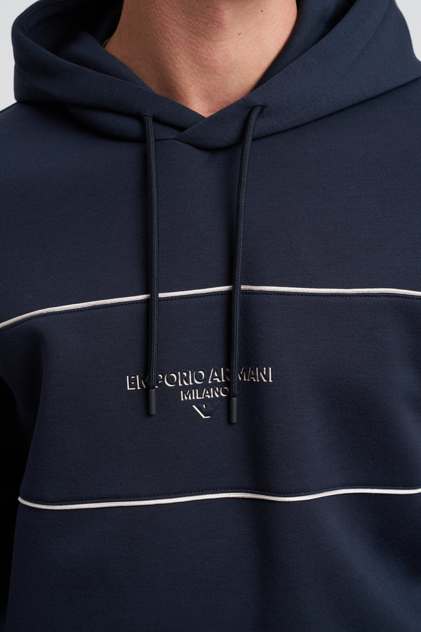 Double jersey hoodie with 3D effect logo - 2