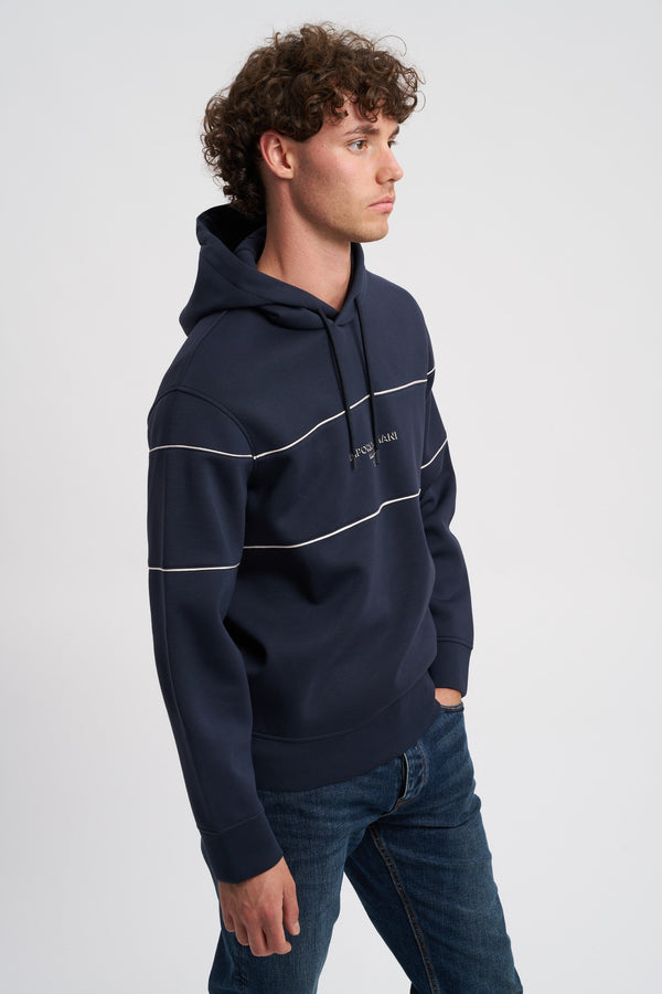 Felpa con cappuccio in double jersey con logo effetto 3D - 5