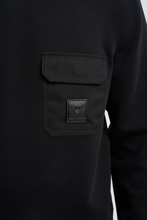 Felpa in double jersey con tasca e patch logo ASV-2