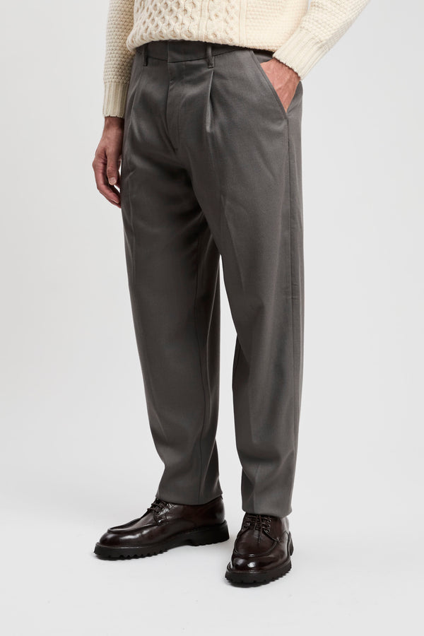 Stretch virgin wool twill trousers - 1