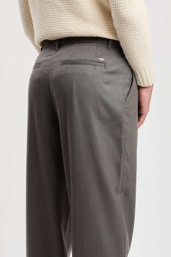 Pantalone in twill stretch di lana vergine - 6