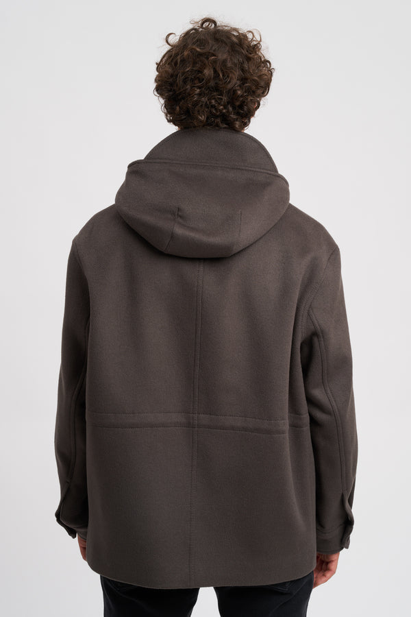 Hooded blouson in wool cloth - 4