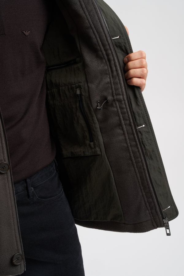 Hooded blouson in wool cloth - 6